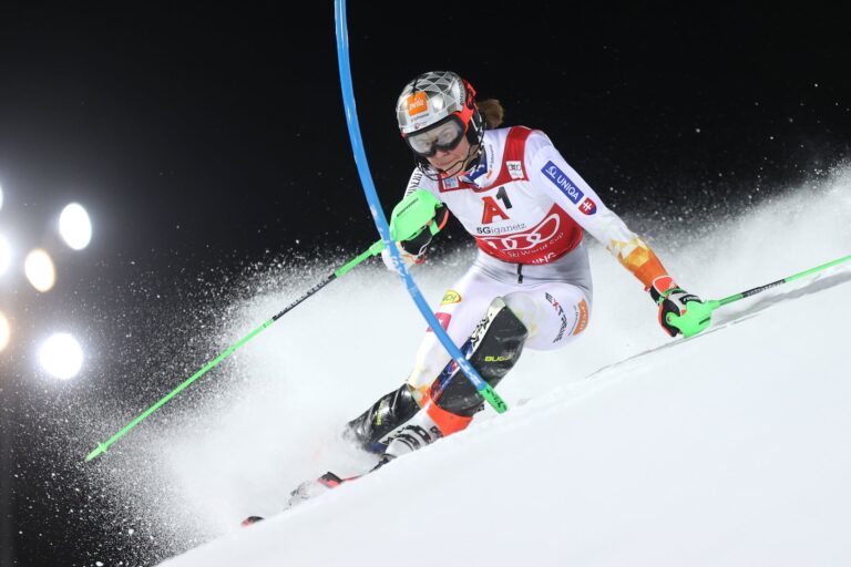 Vlhova leads Schladming night race, closes in on WC slalom title