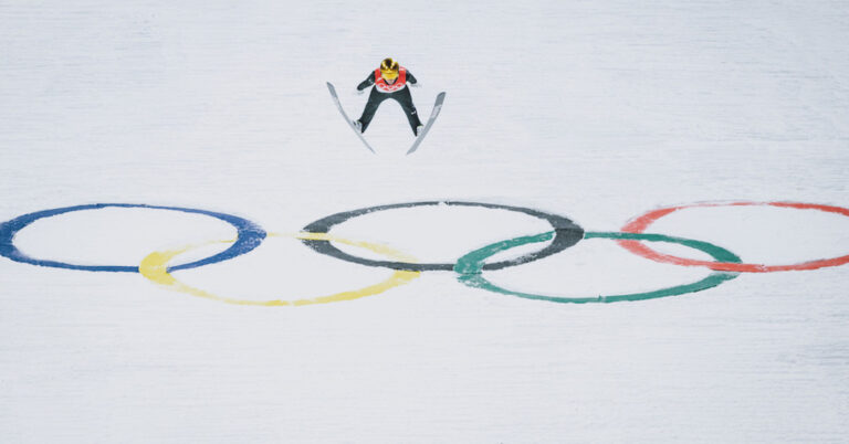 Final training for the ski jumpers in Beijing