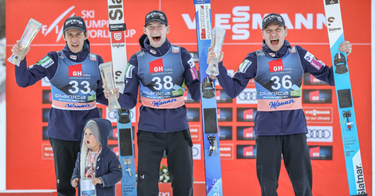 Outstanding performance by the Slovenian ski flyers in Planica