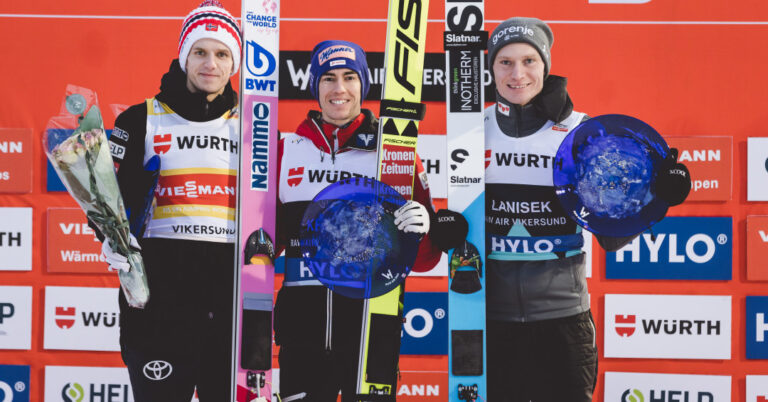 Kraft and Granerud celebrate in Vikersund