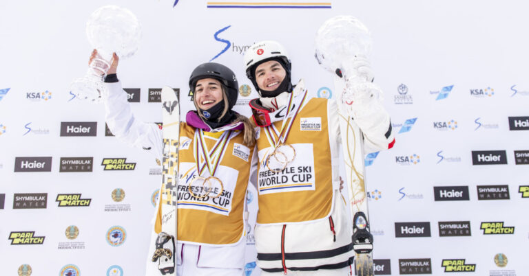 Laffont and Kingsbury repeats as moguls season wraps up in Almaty