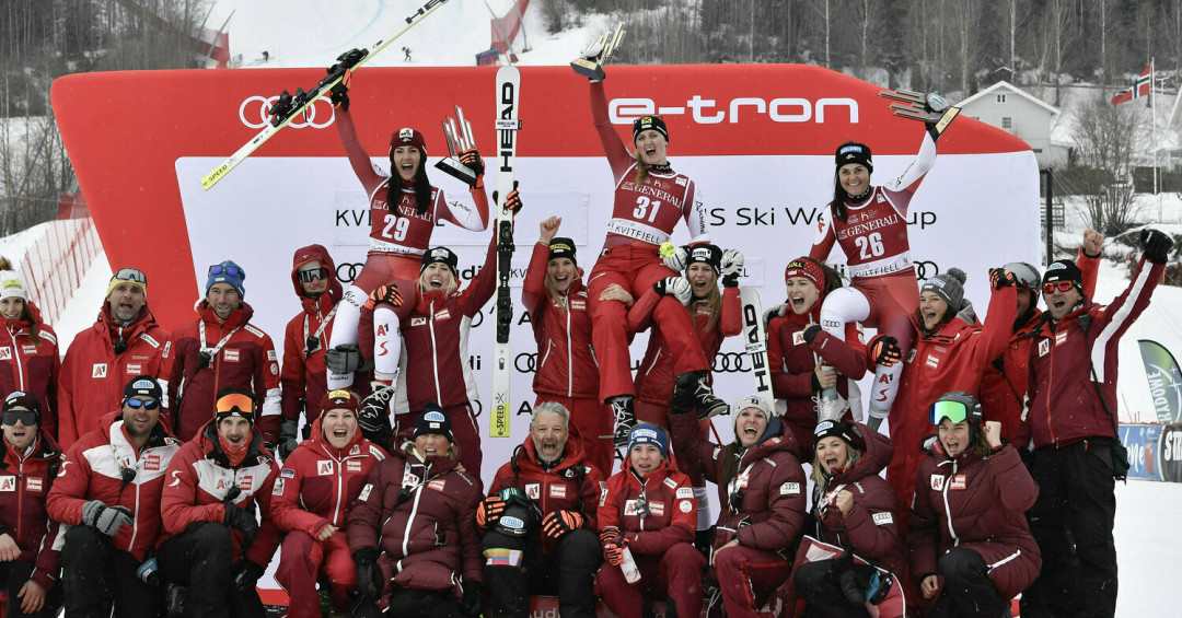 Skies clear to help Austrians sweep super-G podium in Kvitfjell