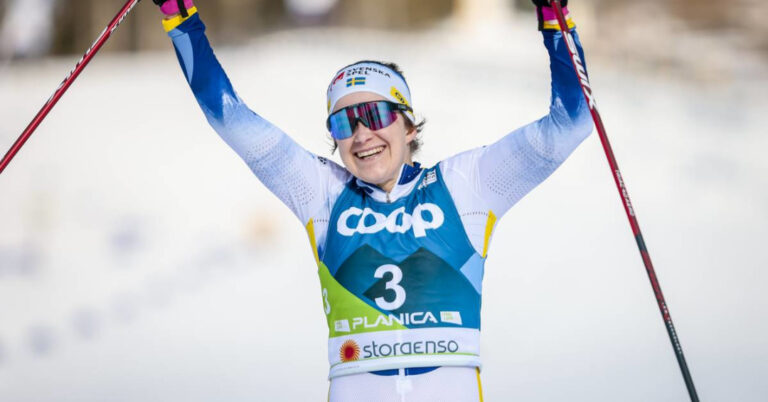 Andersson wins historic skiathlon gold despite fall: ‘A dream come true’