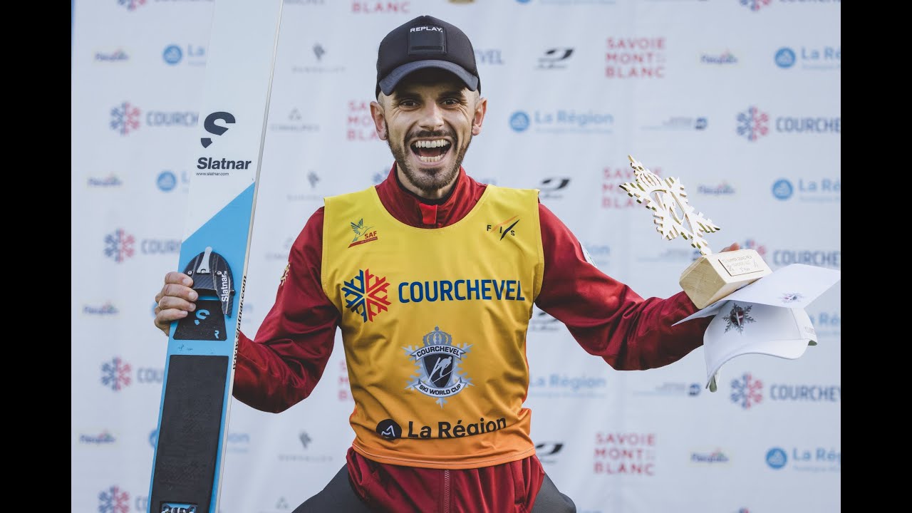 Vladimir Zografski celebrates his first win in Courchevel