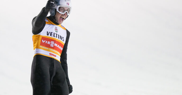 Riiber shatters hill record and wins Ruka Tour