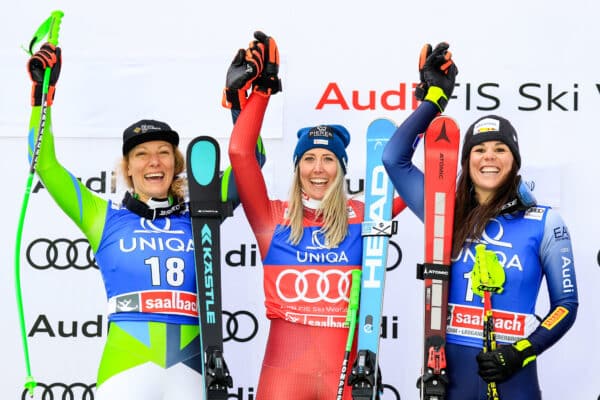 Cornelia Huetter Overtakes Rivals to Win World Cup Downhill Title